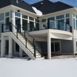 Shoveling a deck during the winter