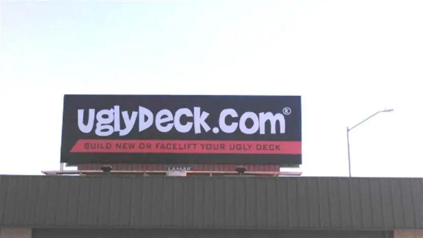 One of UglyDeck.com's Billboards on a highway overpass