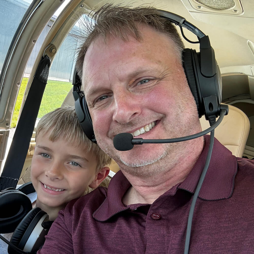 Dave Kodet in an Airplane