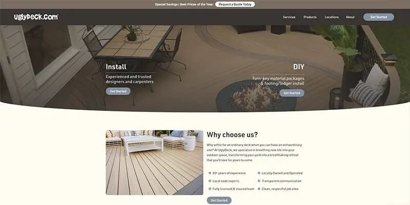 The UglyDeck website home page
