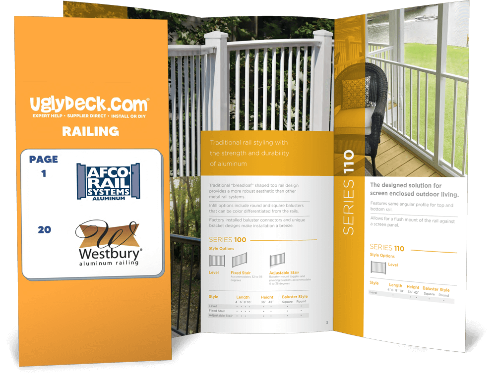 Our UglyDeck.com Aluminum Railing Brochure