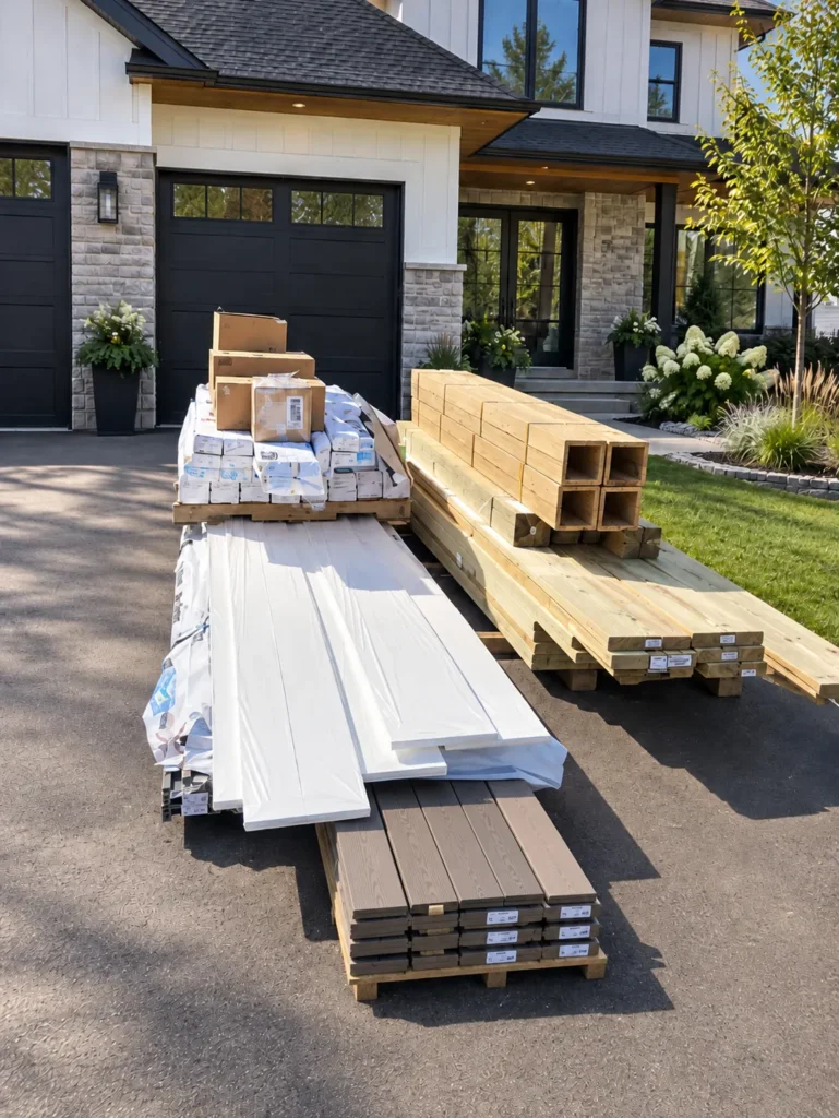 Complete UglyDeck DIY deck material package delivered to a homeowner
